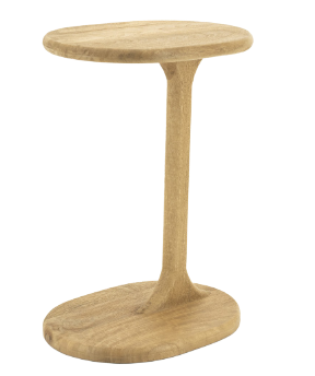 Rounded pedestal bedside table