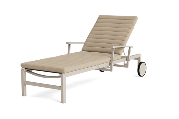 Garden & pool moodboard — poolside sun lounger