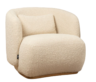 Swivel bouclé fauteuil in beige